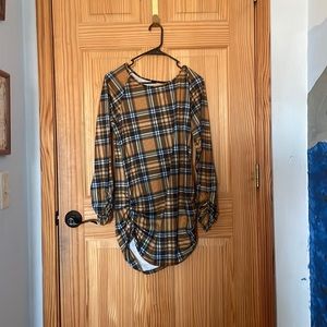 Flannel blouse very soft and scrunched at bottom and on sleeves
